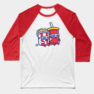 Cute Popcorn With Soda Baseball T-Shirt